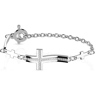 Bracelet Chaîne Croix en Argent