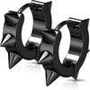 Earring 316L IP Hoop Earring with Spikes 1 Pair Clicker