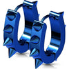 Earring 316L IP U Shaped Hoop Earrings with Spikes 1 Pair Clicker