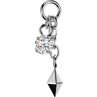 Titanium Attachment 3D Prong Setting Zirconia Dangle