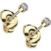 Titanium Stud Earring Titan Earring Studs Bezel Setting Cubic Zirconia 1 Pair