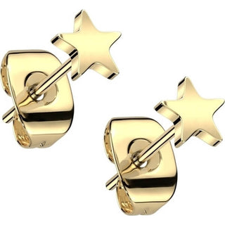 Titanium Stud Earring Titan Earring Stud Flat Star Shaped Top 1 Pair