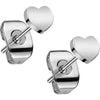 Titanium Stud Earring Titan Earring Stud Flat Heart Shaped Top 1 Pair
