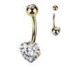 Titane Piercing Nombril Cœur Zircone