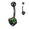 Titane Piercing Nombril Cœur Zircone