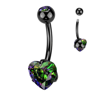 Titane Piercing Nombril Cœur Zircone