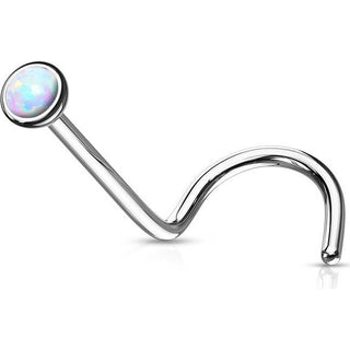 Titanium Nose Screw Opal Round