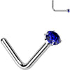 Titanium Nose L-Shape Zirconia Round Silver