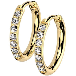 Titanium Earring zirconia Clicker