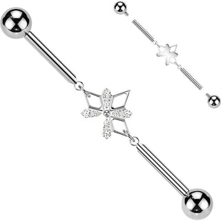 Titanium Industrial Barbell flower chain zirconia Internally Threaded
