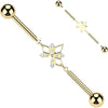 Titanium Industrial Barbell flower chain zirconia Internally Threaded