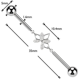 Titanium Industrial Barbell flower chain zirconia Internally Threaded