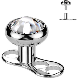 Titanium Dermal Anchor 2mm rise 3 holes zirconia flat top Internally Threaded