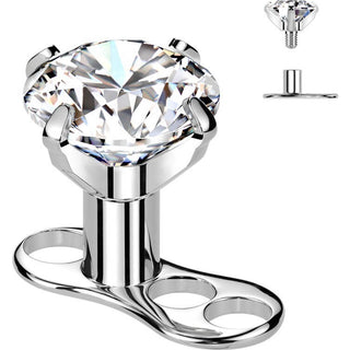 Titanium Dermal Anchor 2 mm rise 3 holes zirconia flat top Internally Threaded