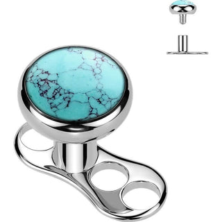 Titanium Dermal Anchor 3 holes natural stone Internally Threaded