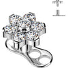Titanium Dermal Anchor 3 hole flower zirconia Internally Threaded
