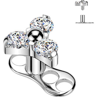 Titanium Dermal Anchor 3 hole triangle zirconia Internally Threaded