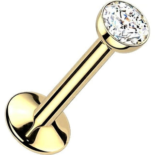 Titanium Labret zirconia bezel setting PVD coating Internally Threaded