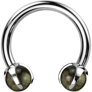 Horseshoe Semi-Precious Stone Internally Threaded