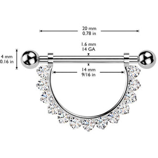 Titane Téton barre zircones Filetage Interne