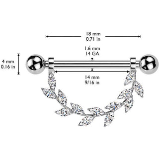 Titane Téton feuilles zircones Filetage Interne