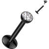 Titanium Labret Zirconia Silver Internally Threaded