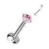 Titanium Labret Zirconia Internally Threaded