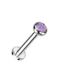 Titane Labret Zircone Opale Filetage Interne