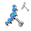 Titanium Labret 5 Opal Silver Internally Threaded