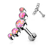 Titanium Labret 5 Opal Silver Internally Threaded