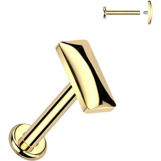 Titanium Labret rectangle Internally Threaded