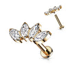 Titanium Labret Marquise Cut 4 Zirconia Internally Threaded