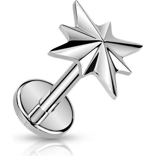 Titanium Labret starburst Internally Threaded
