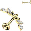 Titanium Labret zirconia marquise cut Internally Threaded