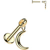 Titanium Labret crescent moon dangle Internally Threaded