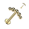 Titanium Labret Curved Beaded Balls Top Internally Threaded