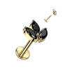 Titanium Labret Leaf Zirconia Internally Threaded