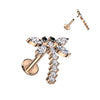 Titanium Labret Dragonfly Zirconia Internally Threaded