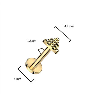 Titanium Labret Triangle Internally Threaded