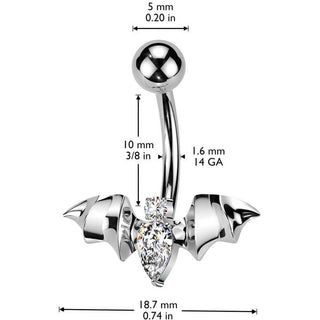 Titane Piercing Nombril batte zircone Filetage Interne