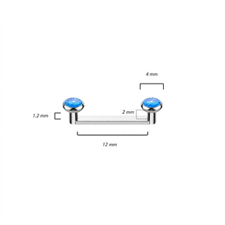 Surface Barbell Opal Flat Internally Threaded