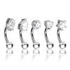 Eyebrow Piercing Silver Zirconia, 5  pieces