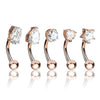 Eyebrow Piercing Silver Zirconia, 5  pieces