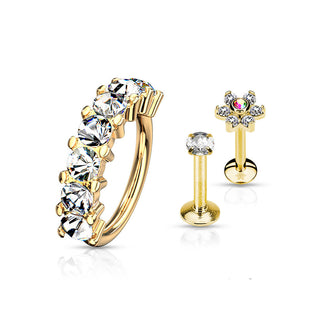 Barbell Set Labret Bendeble Hoop, 3  pieces