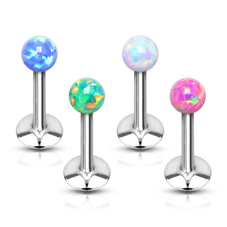 Labret Opal Ball Internally Threaded, 4  pieces