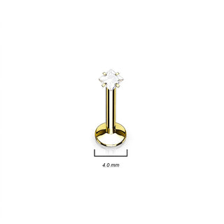 Labret Square Zirconia Internally Threaded, 4  pieces