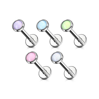 Labret Pierre Synthétique Lumineuse Filetage Interne, 5 morceaux