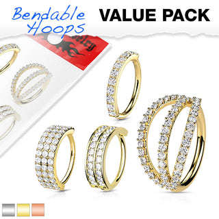 Ring Set Zirconia Bendable, 4  pieces
