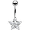 Piercing Nombril Fleur en Cristal Cinq Pétales