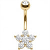 Piercing Nombril Fleur en Cristal Cinq Pétales